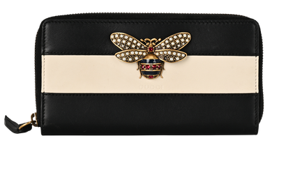 Gucci Queen Margaret Zip Around Wallet, &pound;175, Accessories, Black/White, Leather, Front view